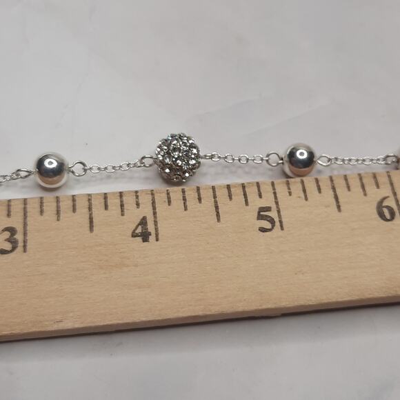Silver and Rhinestone Adjustable Length Chain Bracelet - Picture 4 of 4